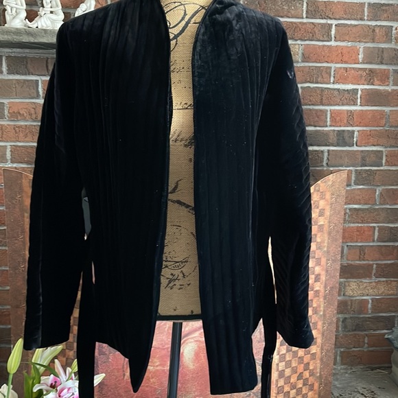 VOCABULARY QUILTED FILLY LINED VELVET JACKET - Picture 2 of 2